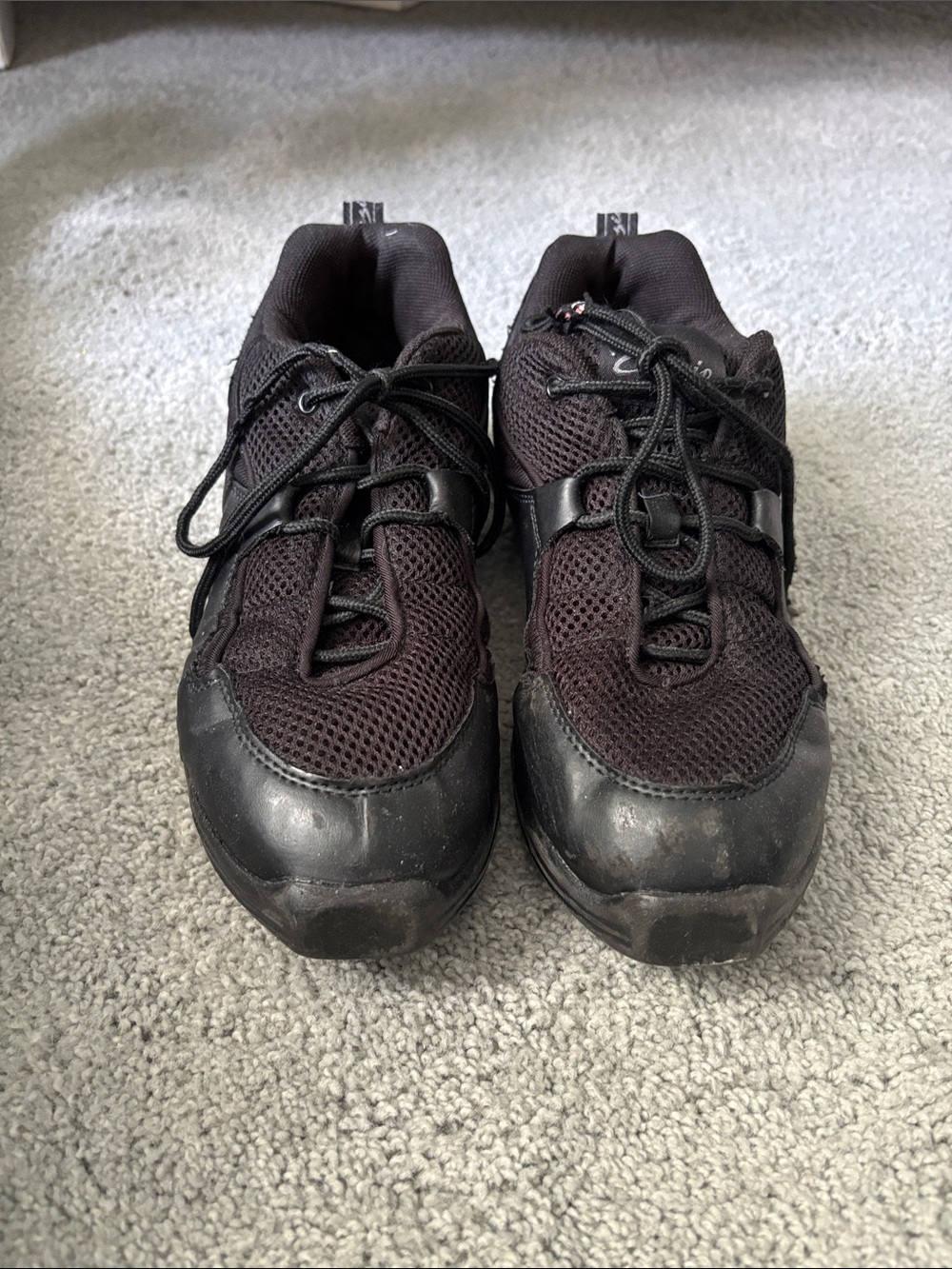 Capezio Women's Black Mesh Lace-Up Sneakers-Firm